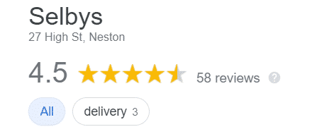 Selbys Neston Google Reviews